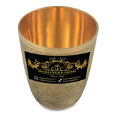 Crockery Wala And Company Brass Glass Brass Glass Tumbler Embossed Design Glass 1 Pc - CROCKERY WALA AND COMPANY